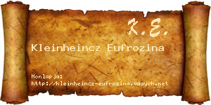 Kleinheincz Eufrozina névjegykártya